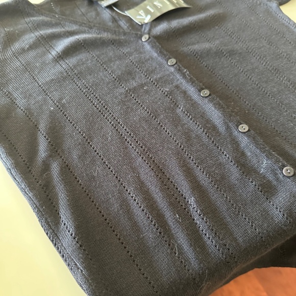 FINITY FULL FASHIONED BLACK  V-NECK CARDIGAN-NWT/L - Picture 4 of 13